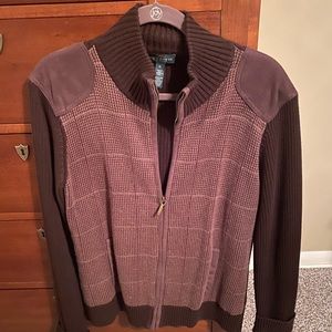 Ralph Lauren Sweater Jacket - Plaid & Suede Accents